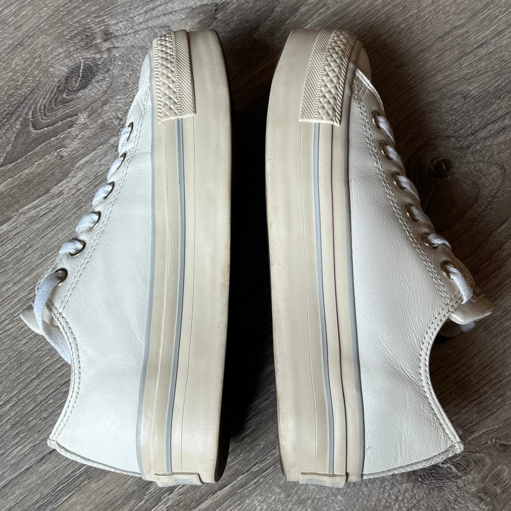 Converse All Star Tan Ox Leather Platform Sneaker Women 7 UK 5 EU 37.5‎ - Picture 4 of 9
